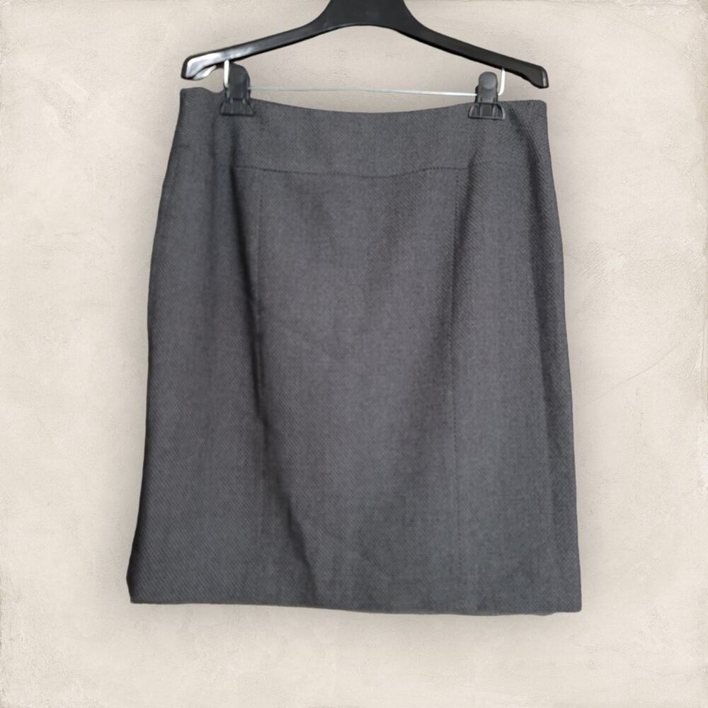 Anne Klein Professional Black Grey Midi Skirt Size 12